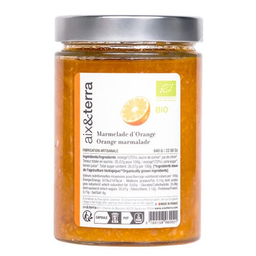 Marmelade d’Orange Bio 640gr