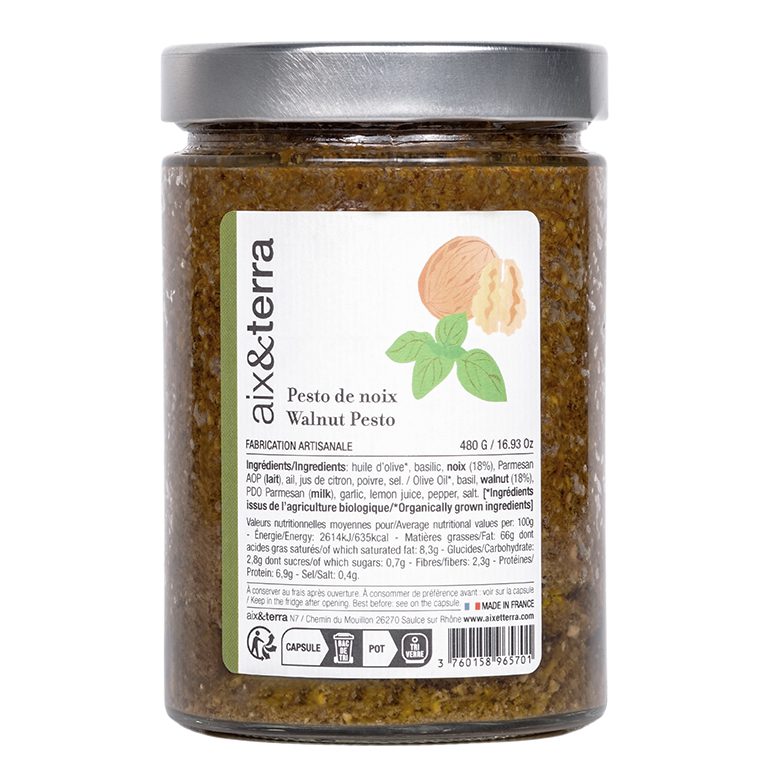 Pesto de noix 480gr aix&terra