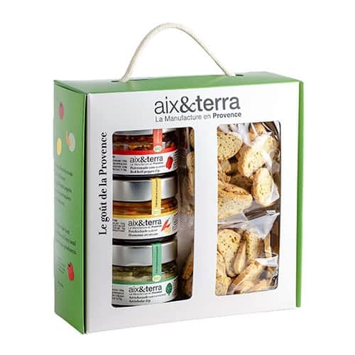 Coffret cadeau Huile d'olive & Vinaigre + Croquants chèvre