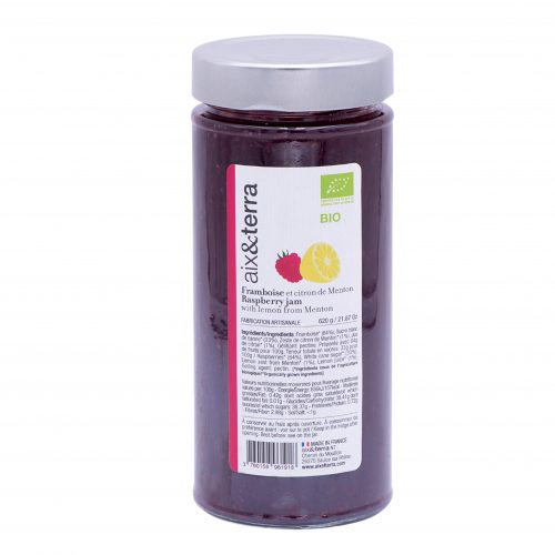 Confiture framboise et Citron de Menton bio 620gr
