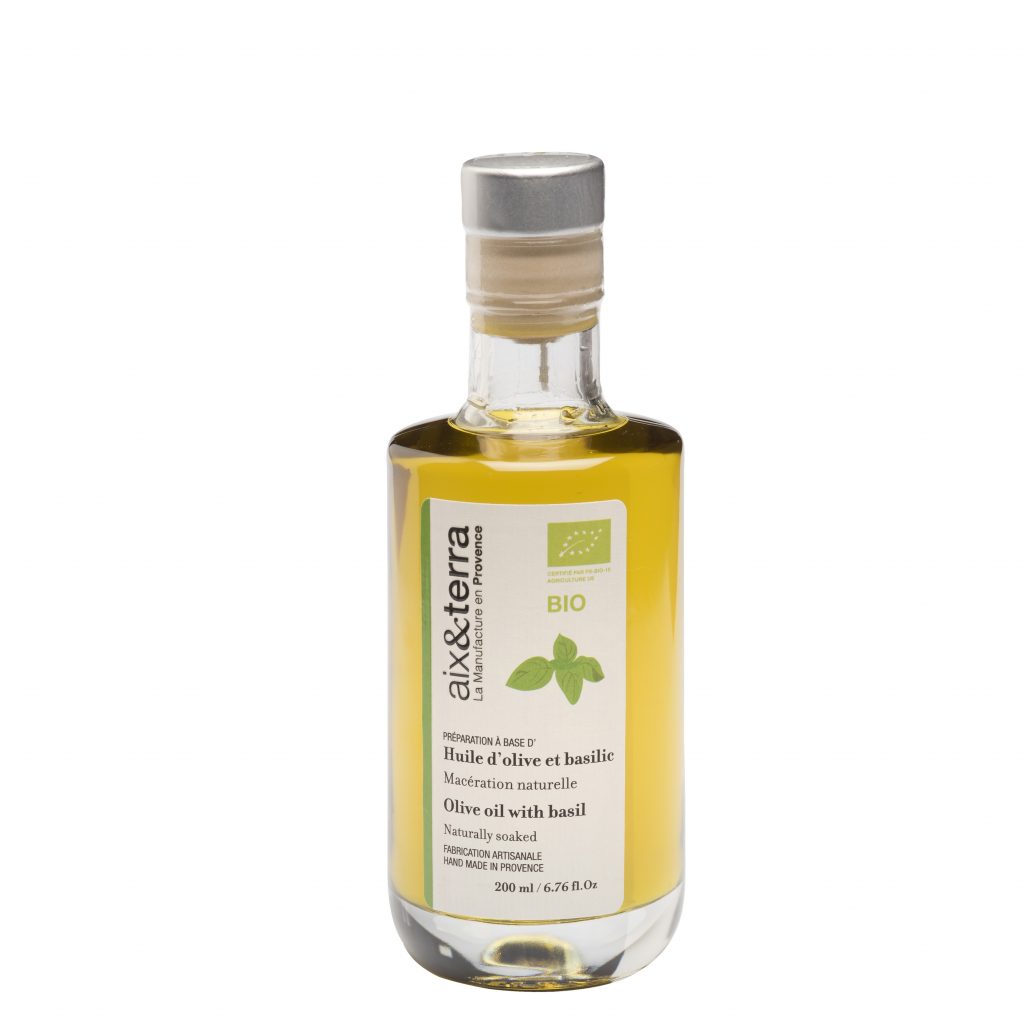 Préparation à base d'huile d'olive au basilic bio 200ml