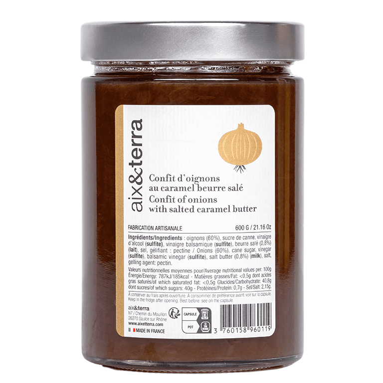 Confit d'oignons au caramel beurre salé 600gr aix&terra