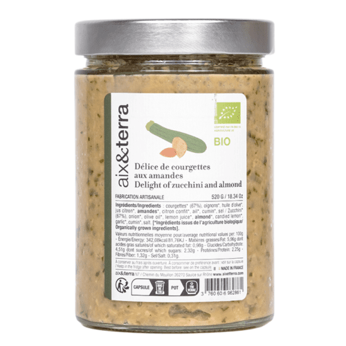 Délice de courgettes aux amandes bio 520gr aixa&terra