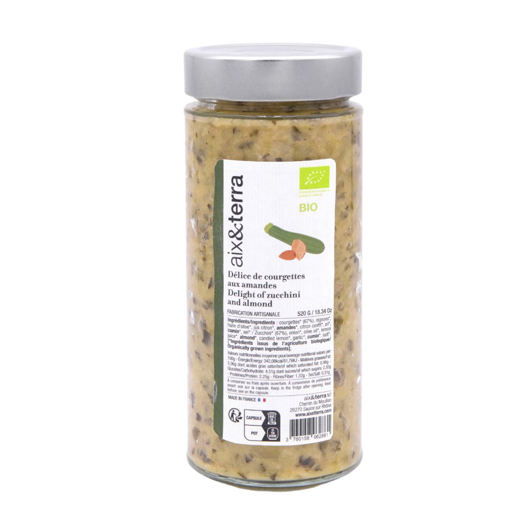 Délice de courgettes et amandes bio 520 gr