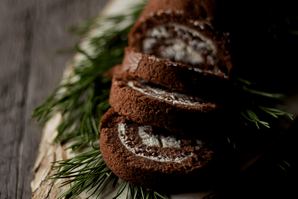 Bûche Crème de chocolat au Nougat de Montélimar