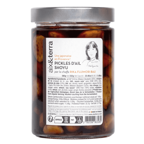 Pickles d'ail Shoyu 580gr aix&terra x Rika Fujimori-Bau