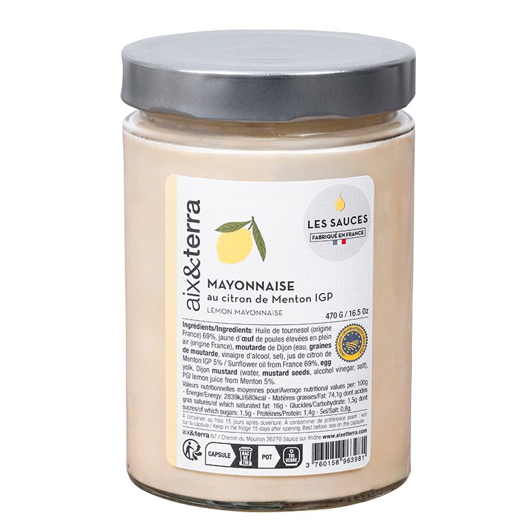 Mayonnaise citron de Menton IGP 470gr aix&terra