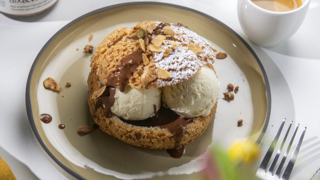 Profiteroles, Crème chocolat croustillant de spéculoos aix&terra