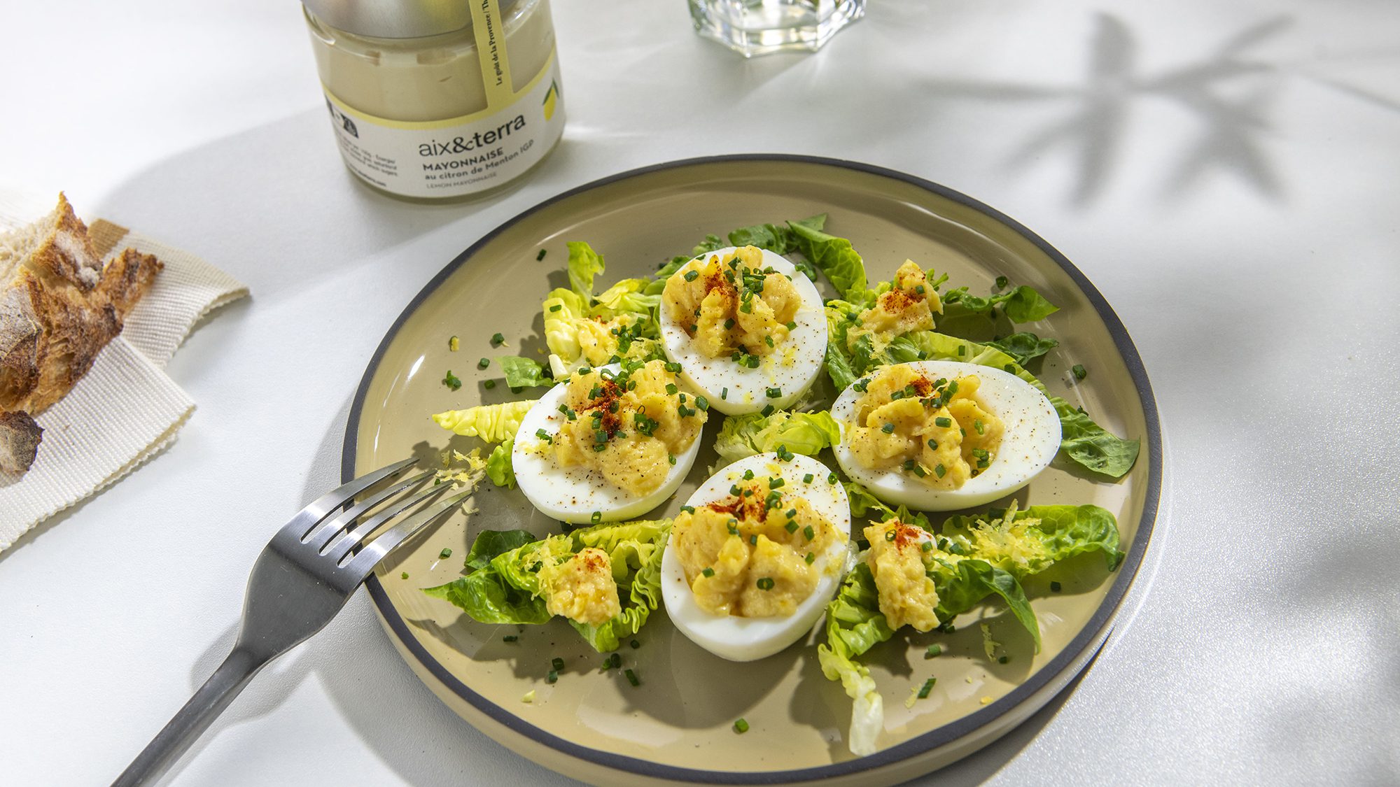 Oeufs mimosas Mayonnaise citron de Menton IGP aix&terra