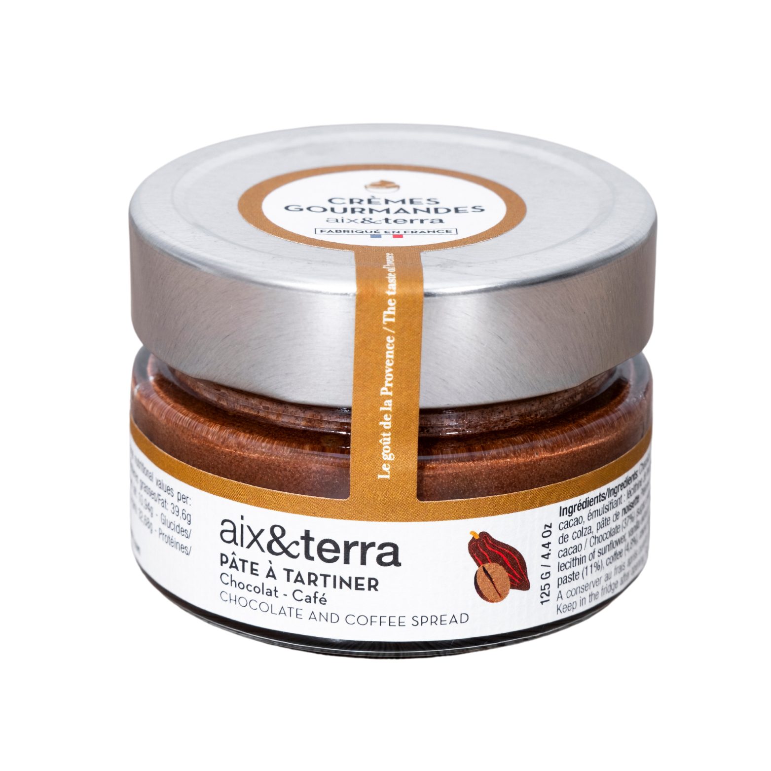 Crème chocolat café 125gr aix&terra