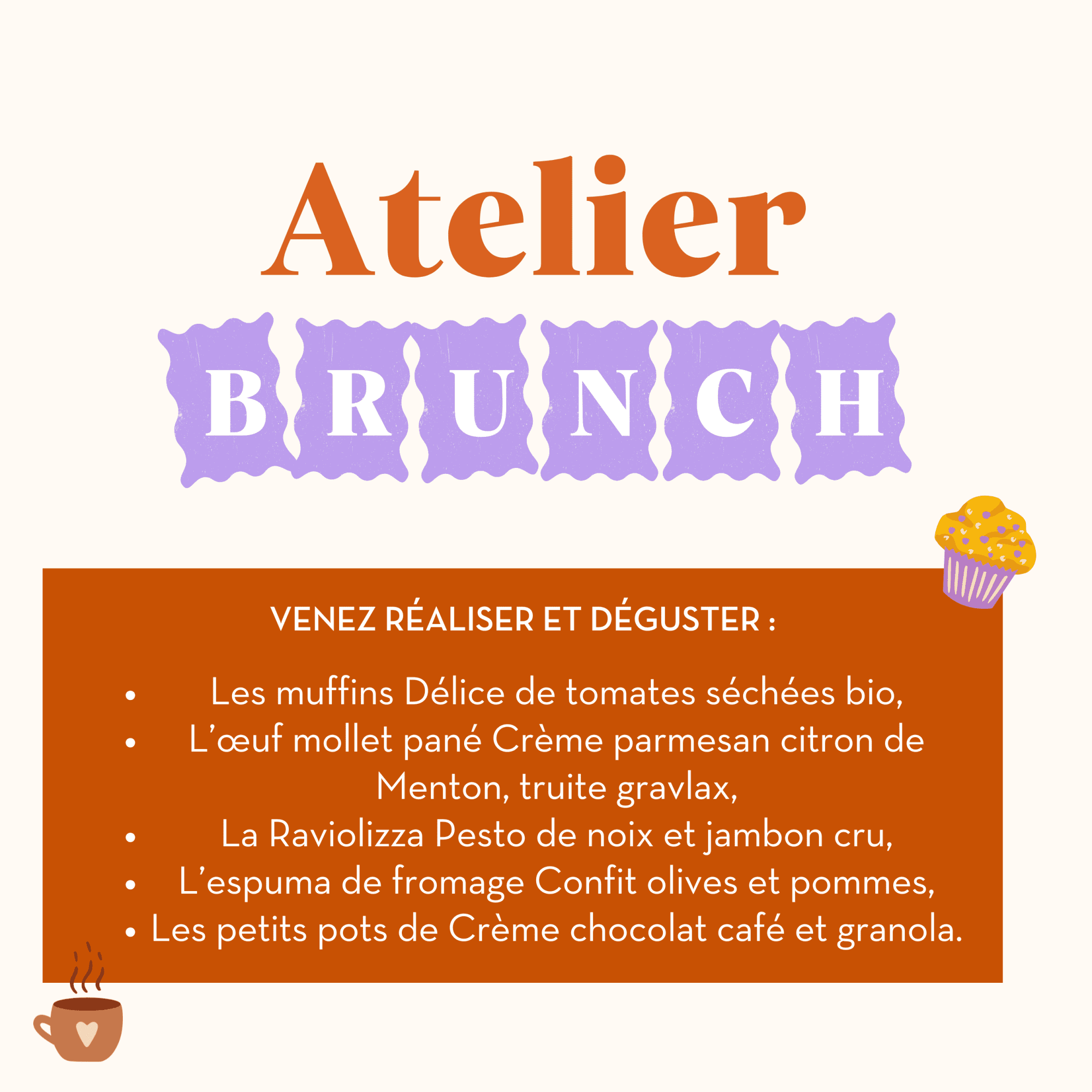 Atelier brunch | 24 mai de 10h à 12h