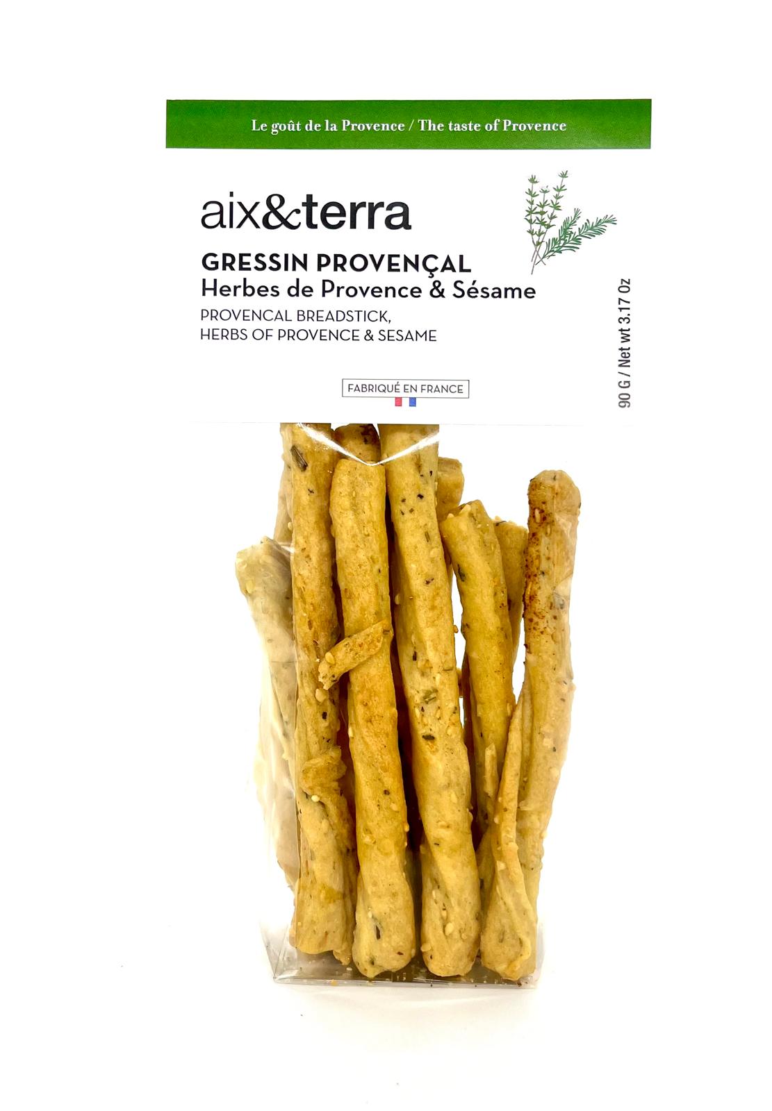 Gressin Provençal Herbes de Provence & Sésame – Lot de 2 paquets de 90gr