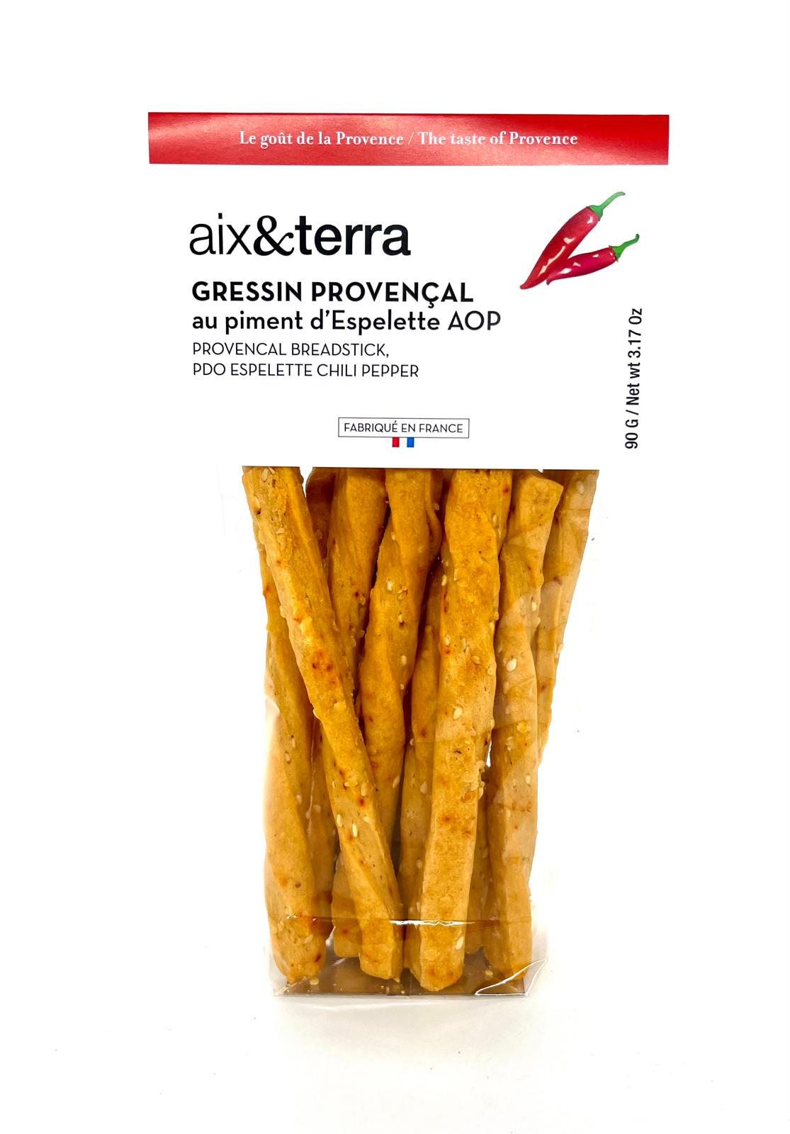 Gressin Provençal au piment d’Espelette AOP – Lot de 2 paquets de 90gr